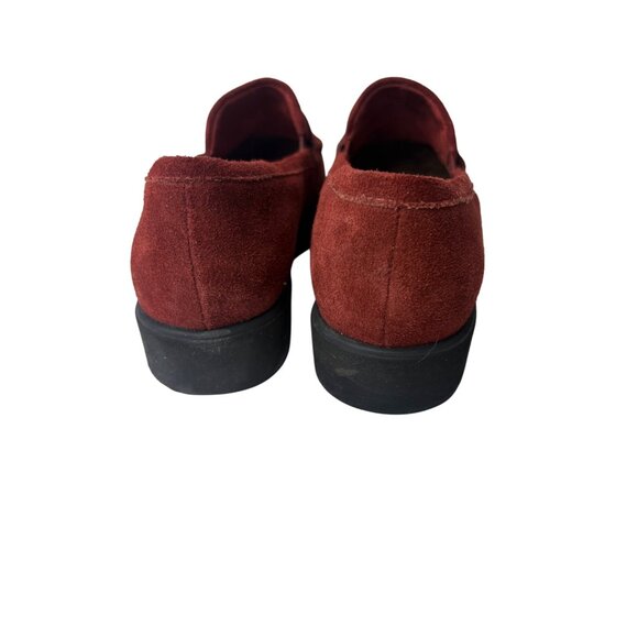 Clarks Women Suede Loafers Size 6 EU 36 Rust Red EUC Slip On - Picture 8 of 8